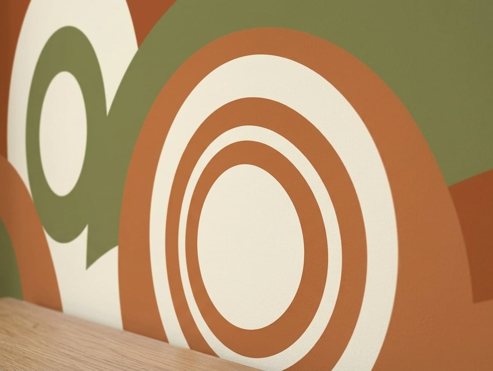 detalle de los círculos concéntricos sobre la pared